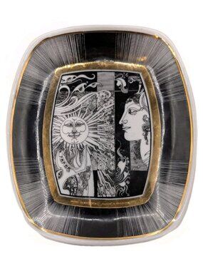 Szász Endre “Napfény / Sunlight” Porcelain Dish – Hollóháza Hungary Trinket Gold